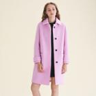 Maje Straight-cut Coat In Virgin Wool