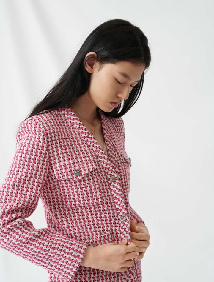 Maje Tweed-style Fitted Jacket