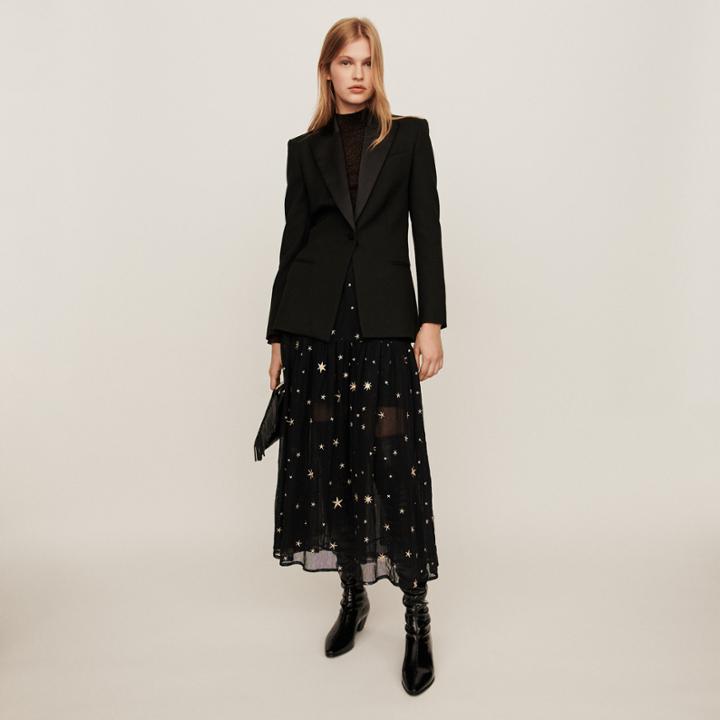 Maje Tuxedo Jacket With Satin Collar
