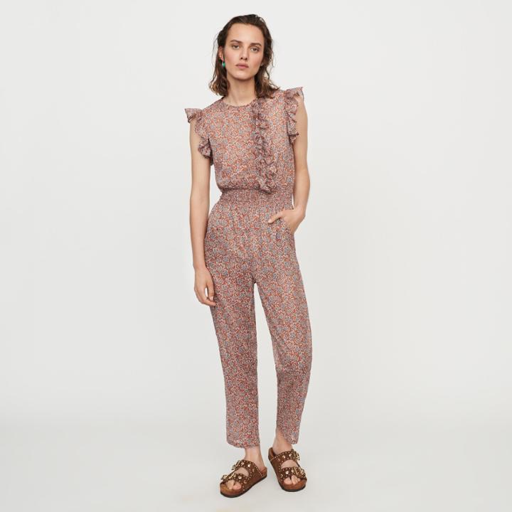 Maje Floral-print Cotton Voile Jumpsuit