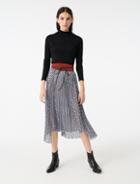 Maje Lurex Jacquard Print Skirt