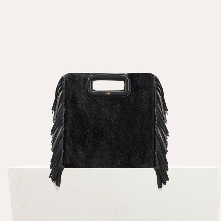 Maje M Bag In Novelty Fur