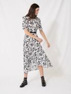Maje Motif Dress With Inlaid Waistband