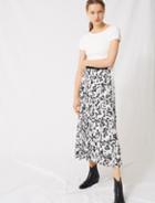 Maje Pleated Skirt With An Arty Print