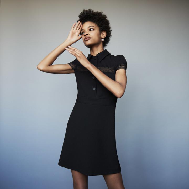 Maje Crepe Shirt Dress