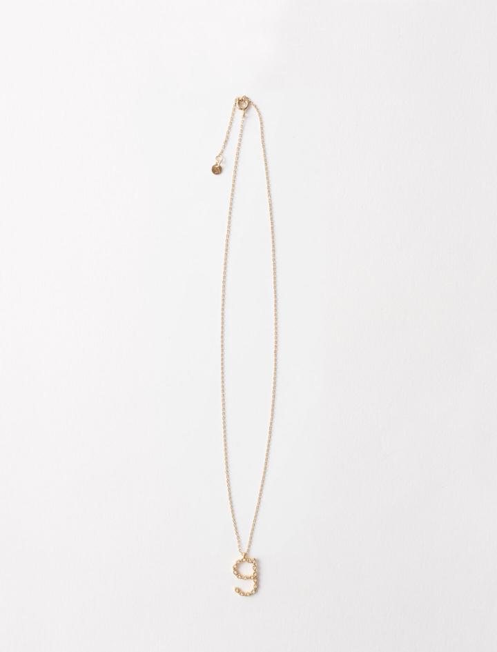 Maje Rhinestone G Necklace