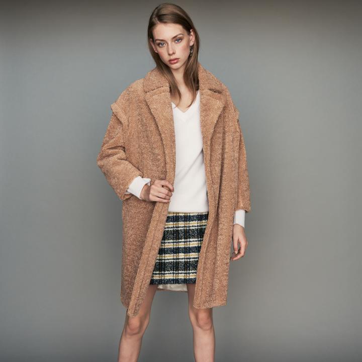 Maje Oversize Shearling Coat