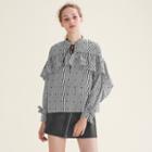 Maje Striped Blouse With Frills