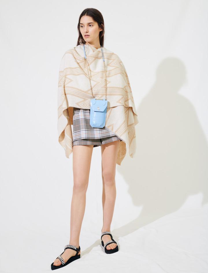 Maje Ecru Poncho With Maxi M Logos