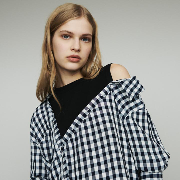 Maje Layered Shirt In  Gingham