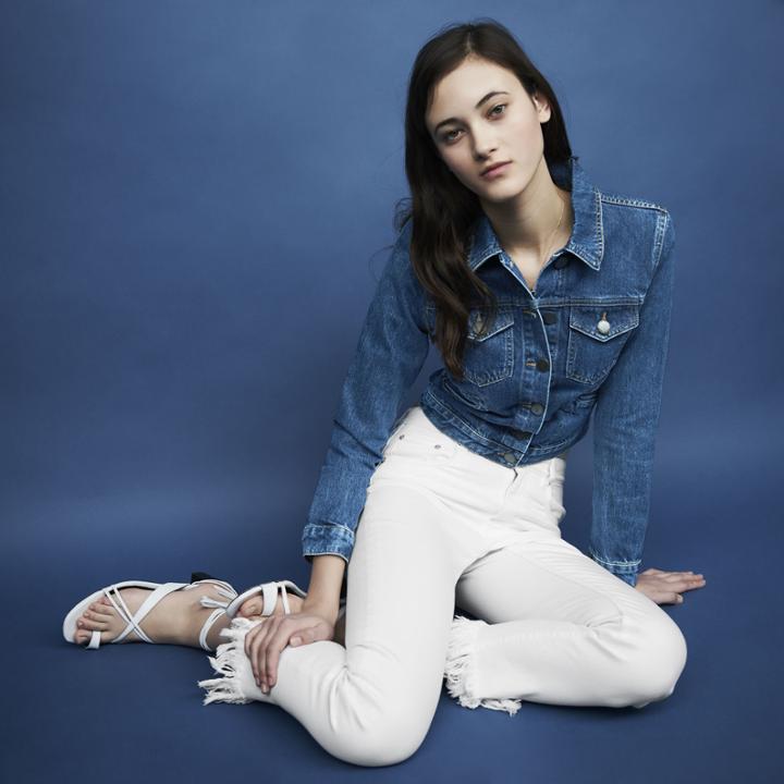 Maje Straight Cut Jeans With Fringed Hem