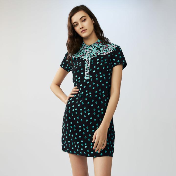 Maje Printed Shirt Dress