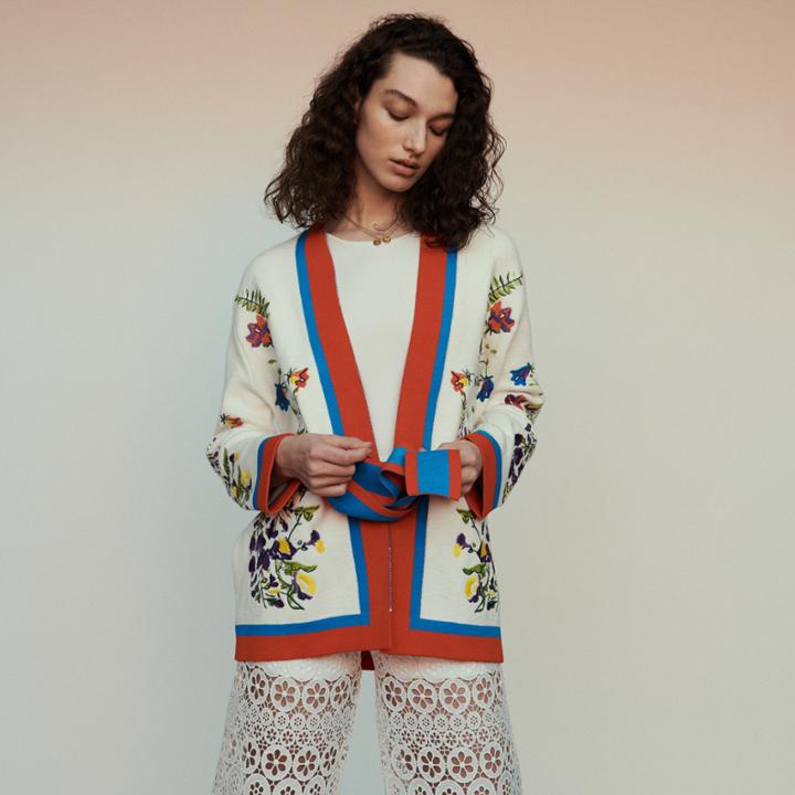 Maje Cardigan With Floral Embroidery