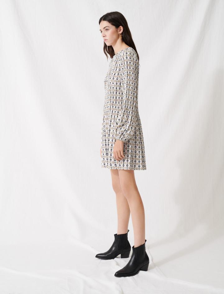 Maje Scarf-style Pleated Mini Dress