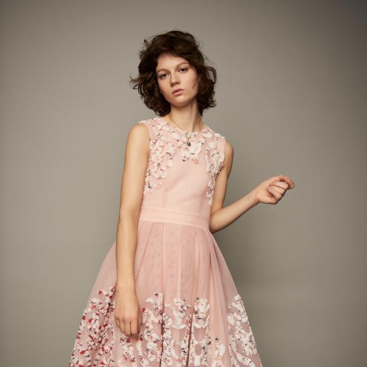 Maje Sleeveless Weave Embroidered Dress