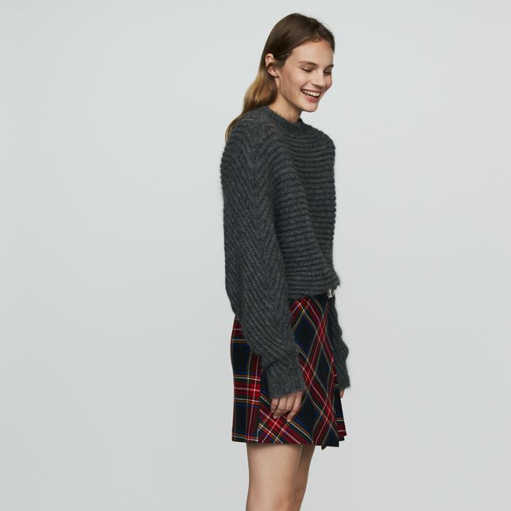 Maje Cropped Oversize Sweater