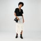 Maje Long Skirt With Perforated Pleats