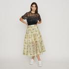 Maje Organza Skirt With Flowers