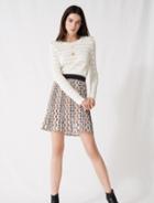 Maje Pleated Mini Skirt With Graphic Print