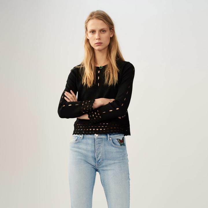 Maje Sweater With Open-knit Detailing