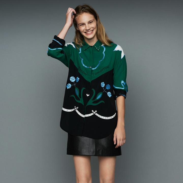 Maje Multicolored Embroidered Shirt