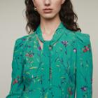 Maje Printed Blouse With Lavaliere