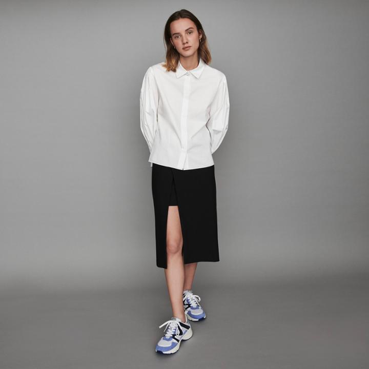 Maje Jeweled Button Poplin Shirt