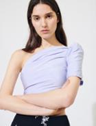 Maje Asymmetric Taffeta Top