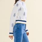 Maje Short Sweatshirt With Tiger Embroidery
