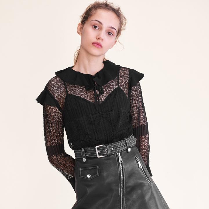 Maje Openwork Knit Top