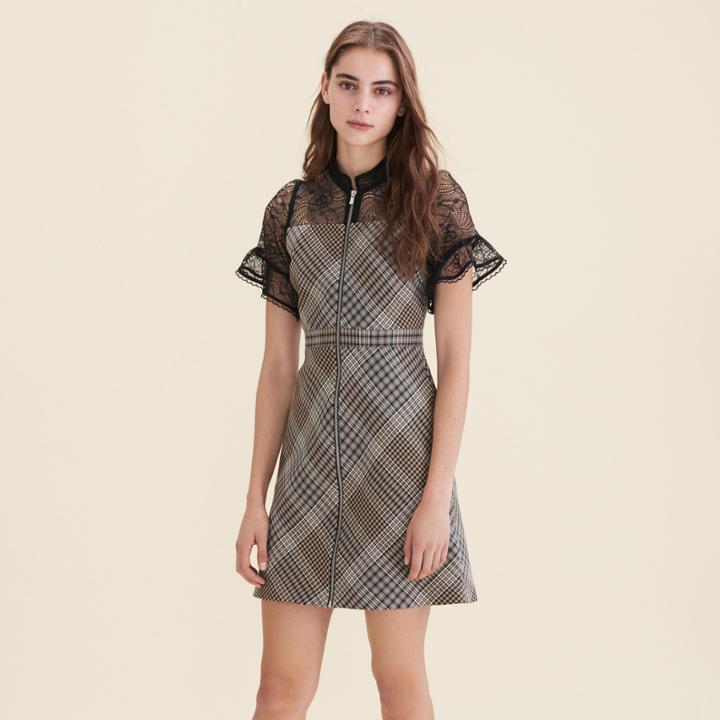 Maje Short Dual-material Dress