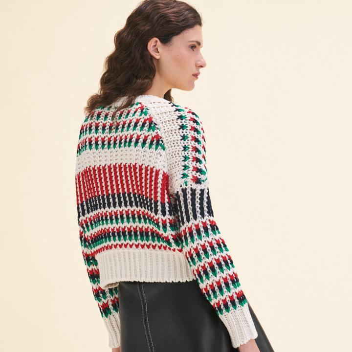 Maje Decorative Multi-coloured Knit Jumper