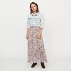 Maje Long Floral-print Cotton Voile Skirt