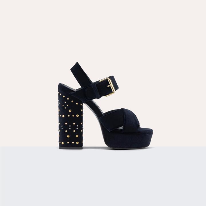 Maje Studded Suede High-heeled Sandals