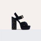 Maje Studded Suede High-heeled Sandals