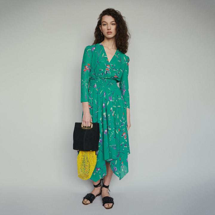 Maje Long Dress In Floral Print