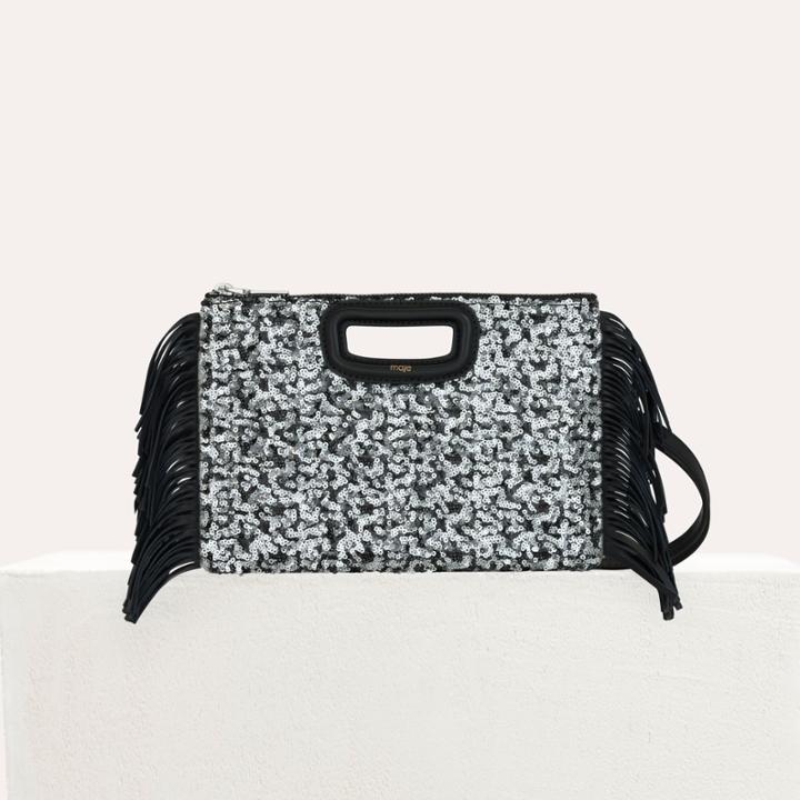 Maje M Duo Clutch In Sequined Leather
