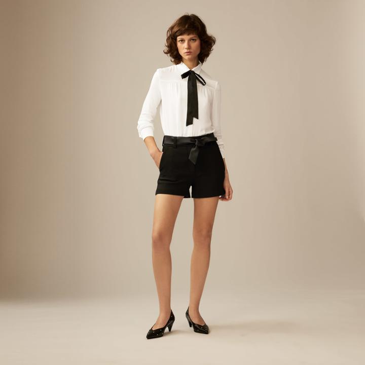 Maje Fancy Shorts With Satin Belt