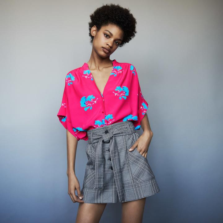 Maje Shorts With Prince Of Wales Print