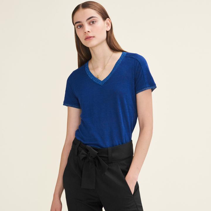Maje T-shirt With Lurex Detailing