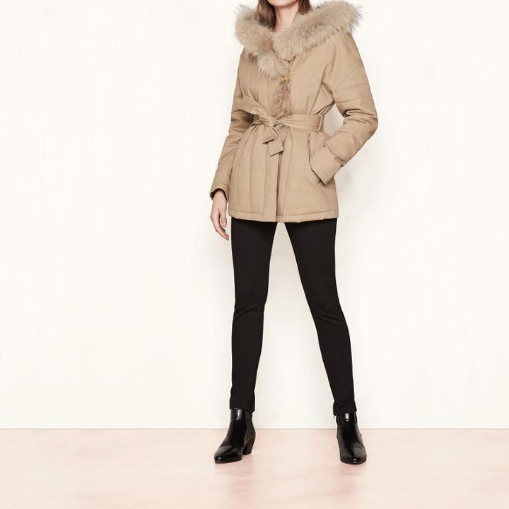 Maje Parka Belted At The Waist Galo