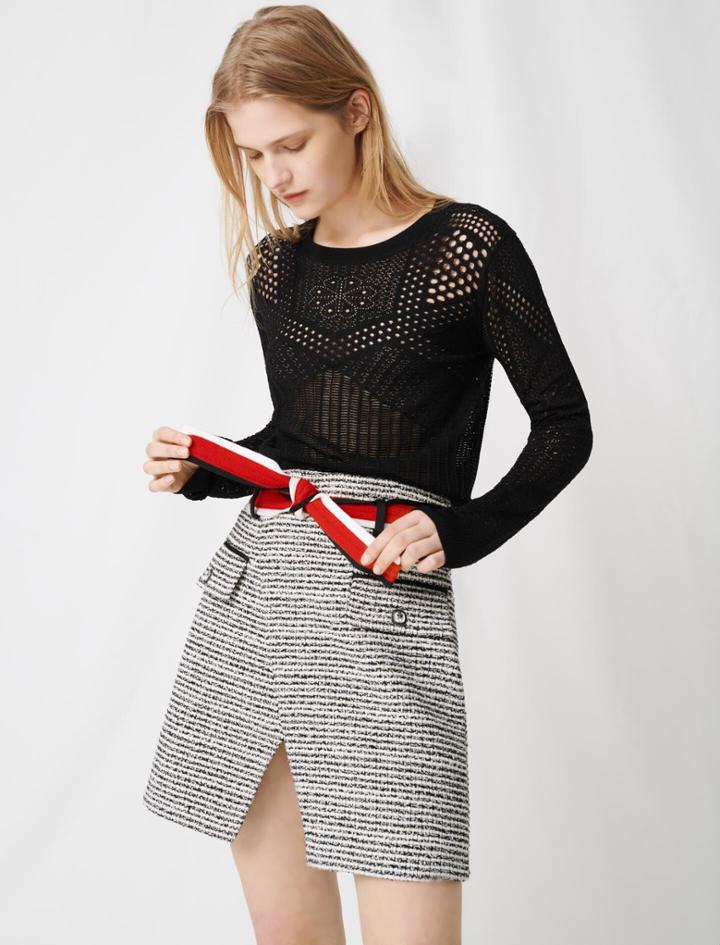 Maje Tweed-style Wrap Skirt