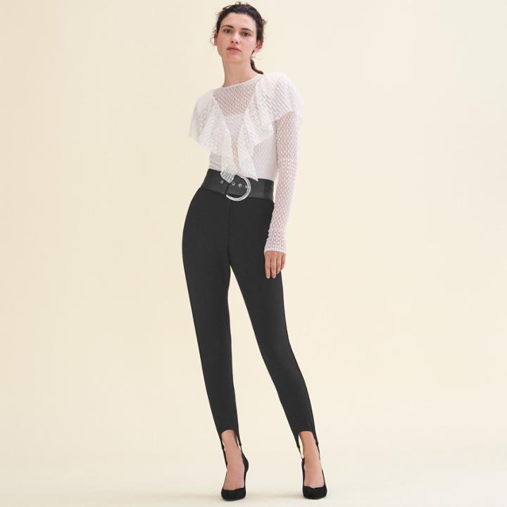 Maje Frilled Dotted Swiss Top