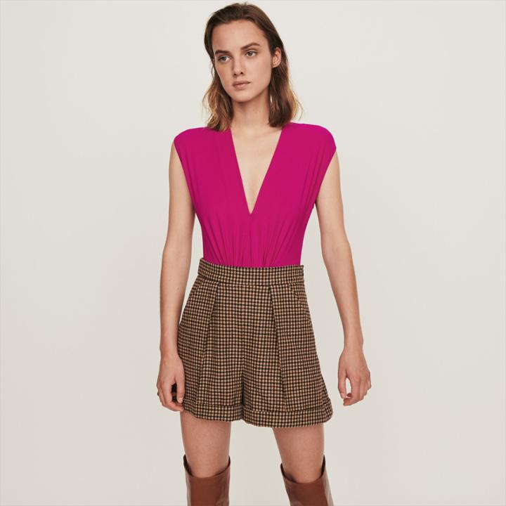Maje Stretch Draped Bodysuit