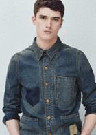 Mango Man Mango Man Patch Dark Denim Jacket