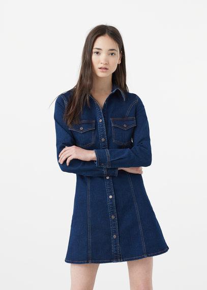 Mango Mango Dark Denim Dress