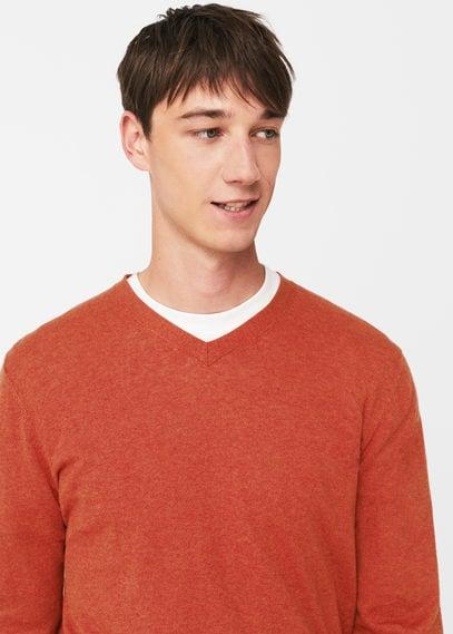 Mango Man Mango Man Textured Cotton Cashmere-blend Sweater