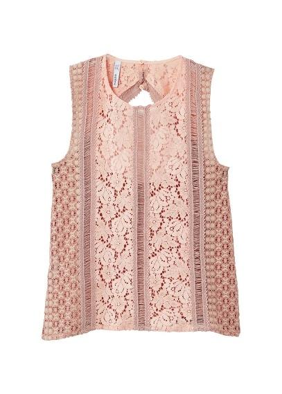 Mango Mango Guipure Panel Blouse