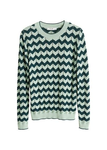 Mango Mango Open Work Zig-zag Sweater