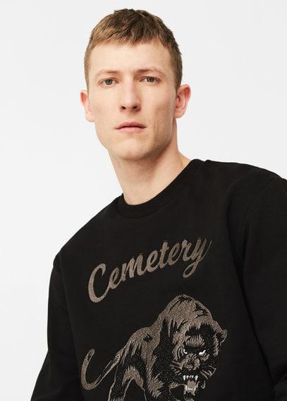 Mango Man Mango Man Embroidered Cotton Sweatshirt